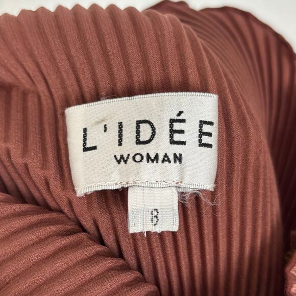 L'idee Soiree One Shoulder Long Sleeve Midi Dress in Chocolate Size 8 - Picture 6 of 8